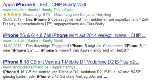 rich snippets iphone5
